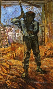  Millet Oil Painting - The Thresher after Millet Vincent van Gogh